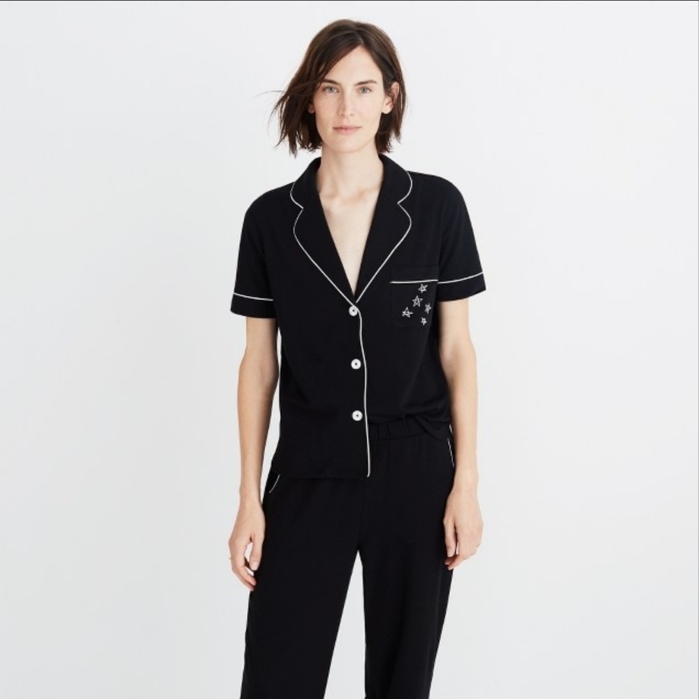 NWT Madewell embroidered knit bedtime pajama set